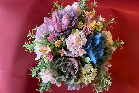 光触媒(空気清浄)アートフラワー 唐津焼 盃型花瓶 造花 インテリアフラワー アレンジ ギフト プレゼント