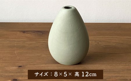 【美濃焼】piccola(ピッコラ) 一輪挿し shizuku(しずく) グリーン 【金新製陶所】インテリア 雑貨 花瓶 一輪挿し お花 コンパクト グリーン 緑 写真映え かわいい シンプル おしゃれ ギフト プレゼント 贈り物 送料無料 [MDG009]