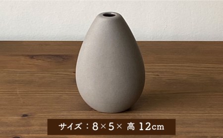 【美濃焼】piccola(ピッコラ) 一輪挿し shizuku(しずく) グレー 【金新製陶所】インテリア 雑貨 花瓶 一輪挿し お花 コンパクト グレー 灰 写真映え かわいい シンプル おしゃれ ギフト プレゼント 贈り物 送料無料 [MDG012]
