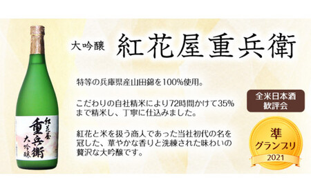 「 紅花屋重兵衛 純米大吟醸 雪女神 」と「 紅花屋重兵衛 大吟醸 」720ml×2本 受賞酒 飲み比べセット　0310-E-FR012
