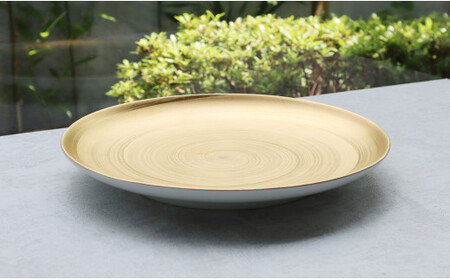 有田焼 Gold plate 24cm【まるふくオリジナル】食器 器 うつわ 皿 大皿 盛皿 メイン皿 パスタ皿 プレート ワンプレート ゴールド 上品 華やか 5万円 A50-316