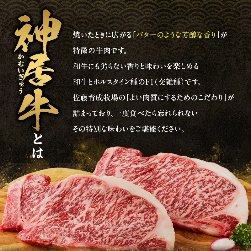 佐藤さんちの 神居牛 ロースステーキ 200g × 4 【 良質な脂 贅沢 お祝い 高級 ステーキ用 牛肉 ブランド 肉 ロースステーキ BBQ 芳醇な香り 冷凍 贈り物 お取り寄せ 北海道 清水町  】_S013-0009