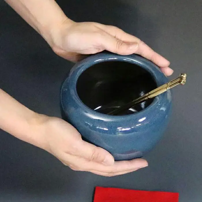 信楽焼 ナマコミニ火鉢セット 手焙 手あぶり（火箸、毛氈セット）