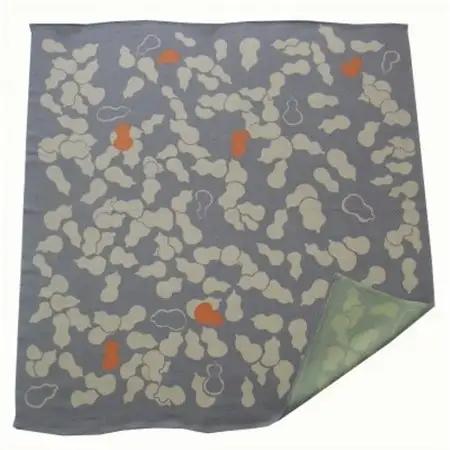 正絹縮緬友禅風呂敷 瓢箪 (グレー) 約45cm×47cm_雑貨   _【1320374】