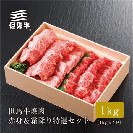 【但馬牛】 焼肉 赤身＆霜降り 特選セット1kg【配送不可地域：離島】【1313387】