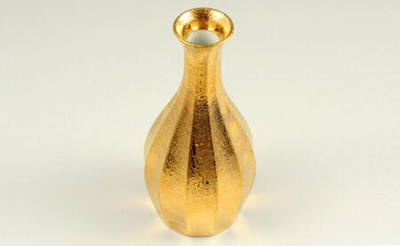 金彩面取 半酒器セット(1合徳利 1個 / ぐい呑 2個) 【三光堂】金 酒器 日本酒 冷酒 熱燗 プレゼント ギフト A60-116