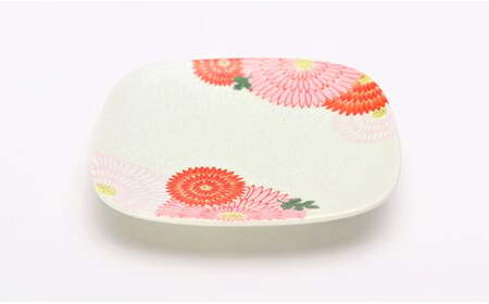 有田焼 錦銀菊花尽くし 正角銘々皿 5枚セット【丸兄商社】食器 器 うつわ 皿 小皿 取皿 角皿 縁起物 お正月 おせち ハレの日 銀彩 菊 華やか A40-401