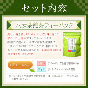福岡銘茶八女茶　急須要らずのお手軽セット お茶 緑茶 お茶【001-0088】