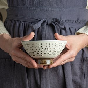 小石原焼 カネハ窯 飛び鉋飯碗 大(全飛び鉋) AA93