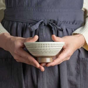 小石原焼 カネハ窯 飛び鉋飯碗 小(全飛び鉋) AA94