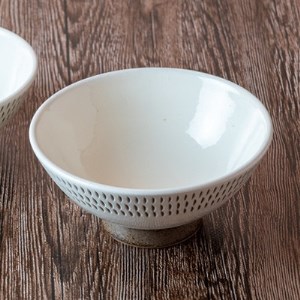 小石原焼 カネハ窯 飛び鉋飯碗 大(フチ飛び鉋) AA95