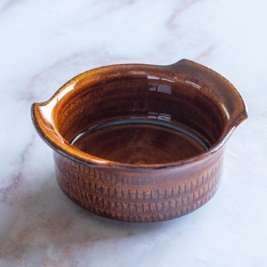 小石原焼 カネハ窯 飛び鉋グラタン皿セット(飴ツヤ×S) AA114