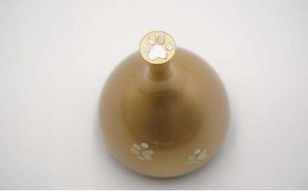【高岡銅器】エコー 螺鈿肉球 金色 民芸品 芸品 雑貨 インテリア 足跡 ネコ 犬 おりん 余韻 高岡螺鈿 伝統工芸士  FAD-0961