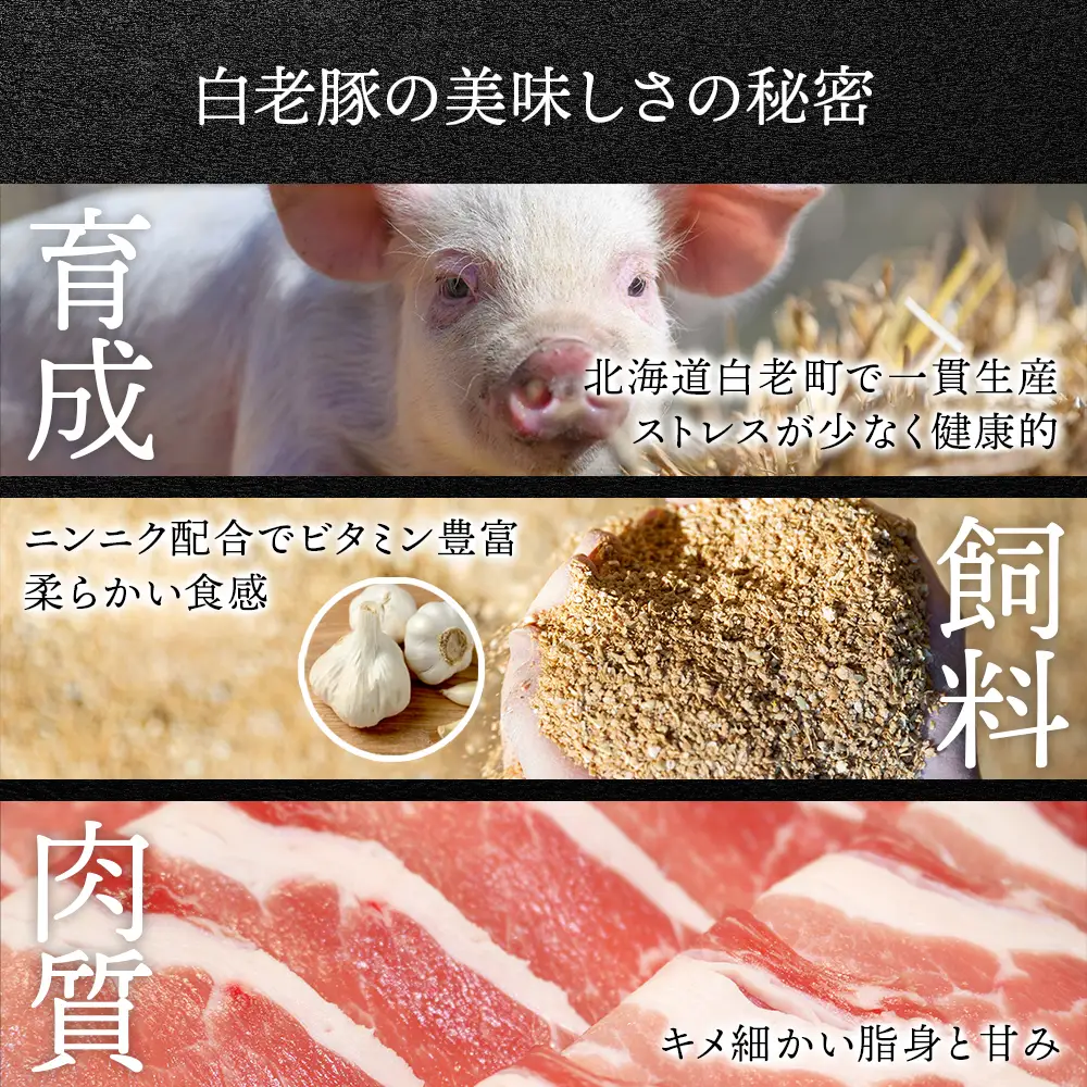 北海道産 白老豚 ロース しゃぶしゃぶ用 300g×4パック