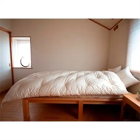 ふっくらあたたかい掛け布団(木綿わた90%ポリエステル10%)シングル　シンプルなオフ白無地_雑貨・日用品 布団 寝具 _【1101940】