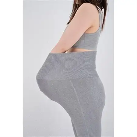 日本製 オーガニックコットン ルームパンツ 10分丈 腹巻きパンツ グレー (615-7160)_装飾品・工芸品  洋服 _【1088664】