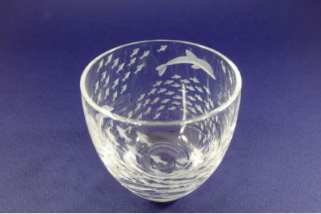 浅草切子 aquatic「Dolphin Fish 冷酒杯」_0012-003-T03