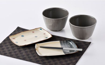 NB 99【波佐見焼】大人気 どんぶり 角皿 含む オリジナルセットアップ商品 食器 皿 【陶もと/大貴セラミックス】 [NB99] 波佐見焼