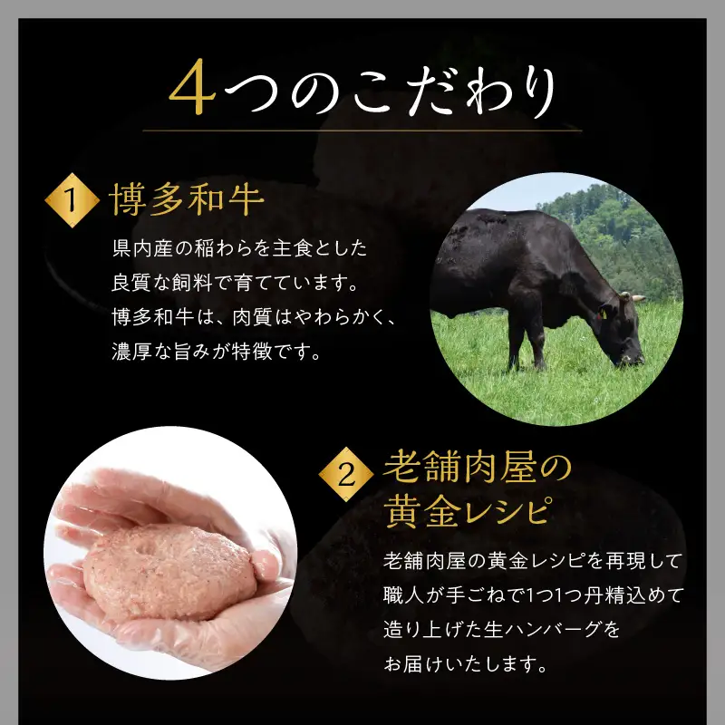 15個入り！博多和牛 手ごね熟成生ハンバーグ/黄金レシピ【A3-092】