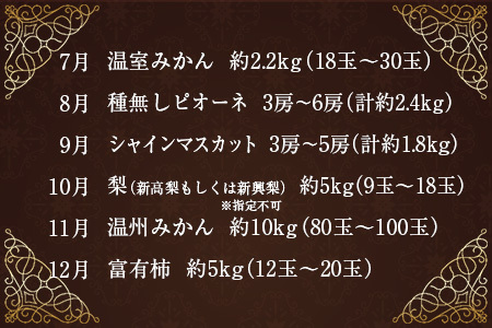 旬のロイヤルフルーツ定期便 12ヵ月コース【G28-25】