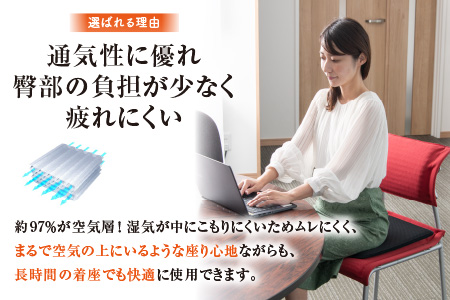 【ムレずに快適】日本製 シートクッション メディカルコンフォート 1枚 日本製 メディカルコンフォート 1枚 腰 腰痛 改善 お尻 オフィス イス 車 デスクワーク 持ち運び 座布団 永平寺町 通気性  [C-041001]