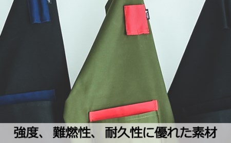 「㐂.」KITEN キャンパーズエプロン オリーブ×レッド