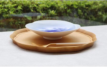 有田焼 Blue Gradation Plate 1枚【まるふくオリジナル】食器 器 うつわ 皿 メイン皿 パスタ皿 青 ブルー グラデーション 夏のうつわ 涼しげ おしゃれ A17-28