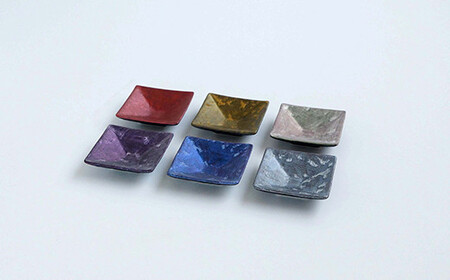 有田焼 麟 Lin 角型豆皿 6色セット【金照堂】和食器 食器 うつわ 器 皿 豆皿 まめざら 箸置き 箸置 はしおき 6枚 セット 華やか おしゃれ カラフル A35-364