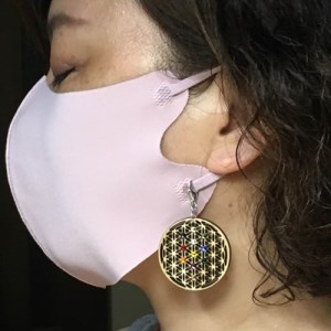 シードオブライフ　マスクチャーム　ラインストーン　スワロフスキー　三重県産　ひのき製／KOSHIKARI　ふるさと納税　アクセサリー　大紀ブランド　三重県　大紀町