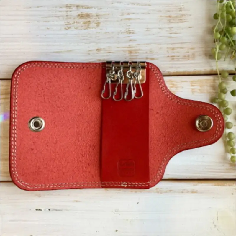 Rキーケース 栃木レザー牛革ケース レッド