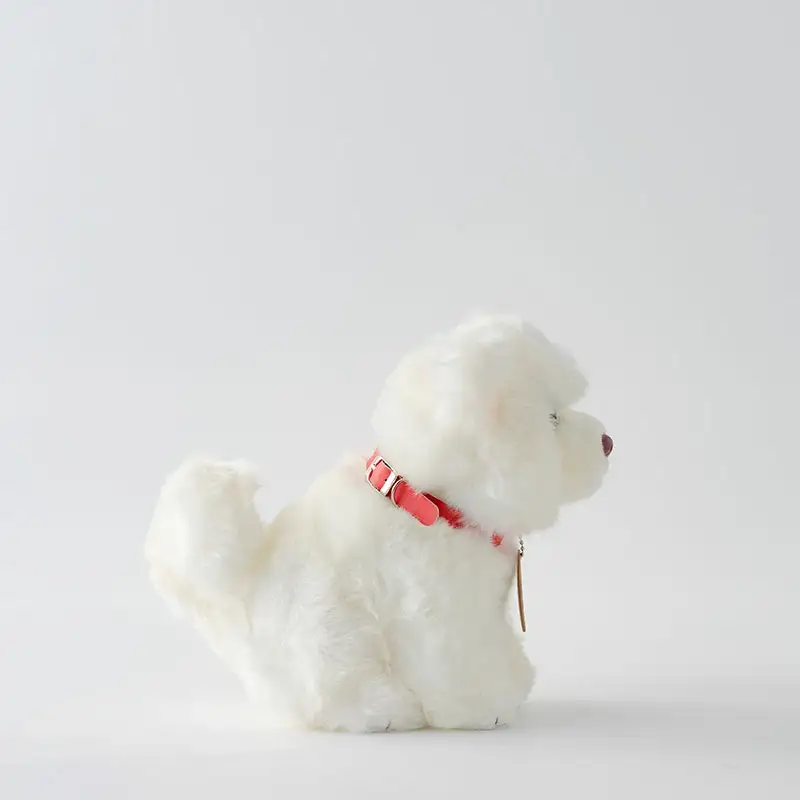 65P7305 秋田犬白毛(鼻ピンク)ぬいぐるみ　座りＭサイズ