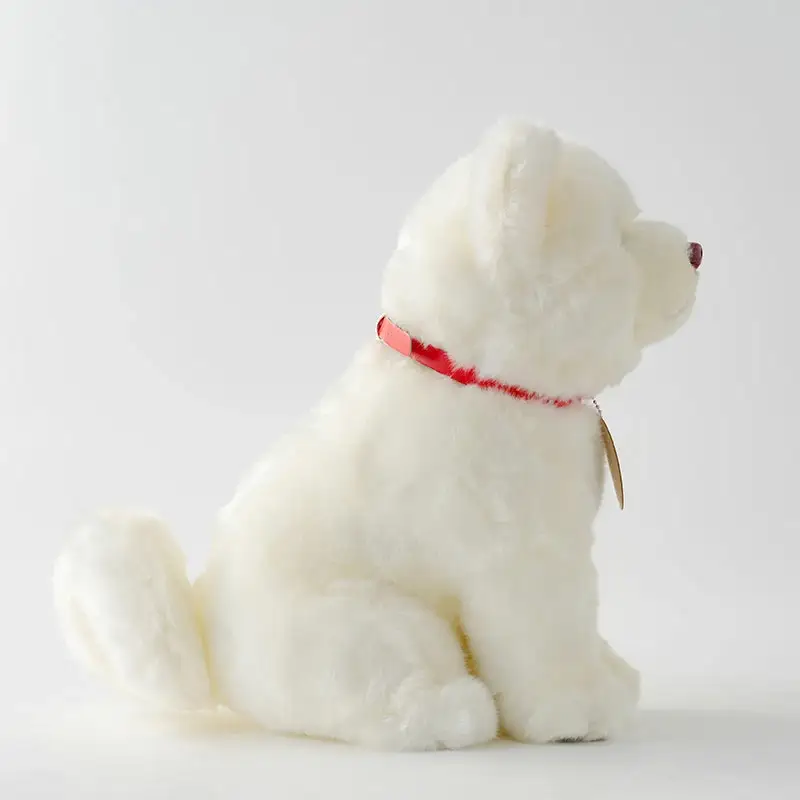 165P7305 秋田犬白毛(鼻ピンク)ぬいぐるみ　座りＬサイズ