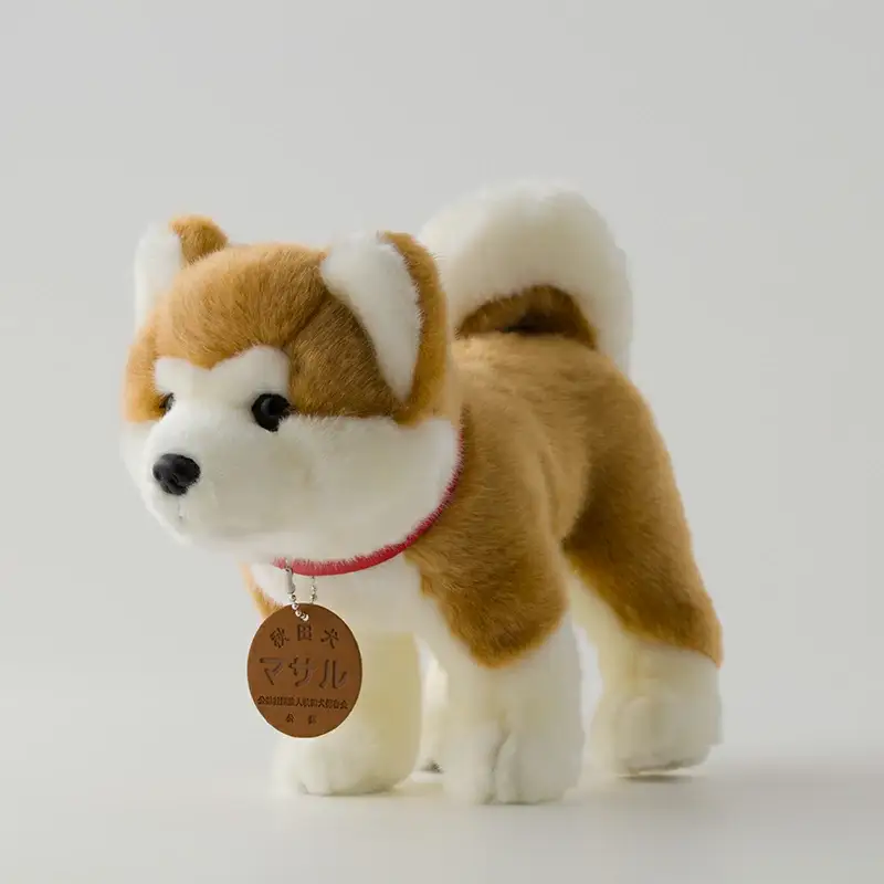 105P7303 秋田犬マサル　ハンドパペット＆ぬいぐるみ　立ちＭサイズセット