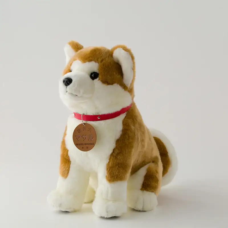 205P7301 秋田犬マサル　ハンドパペット＆ぬいぐるみ　座りＬサイズセット