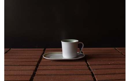 1616/ PC Mug Green & Oval Plate 200 セット 有田焼 器 食器 オーバルプレート 皿 白 ホワイト マグカップ 30000円 3万円 A30-751