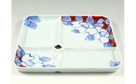 有田焼 One Plate 1+3 椿(赤) 三光堂 皿 食器 A24-62