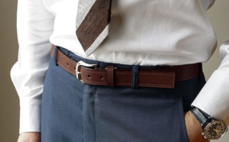 【Alt81】国内産オリジナルレザーを使用したメンズベルト(カラー：藍鉄)_0144-002-T04-1