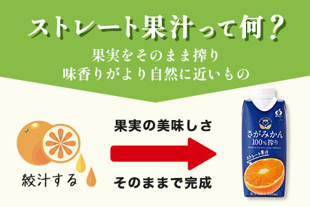 ＼工場直送／果汁100％ さがみかん100%搾り 330ml × 12本|計3960ml | 温州みかん果汁100% |ストレート|オレンジジュース|濃厚|フルーティ|鹿島市製造|人気|安心安全 |リピーター|B-245