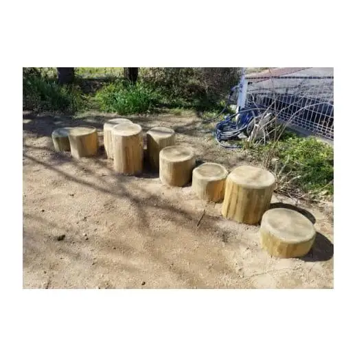 木製 丸太ステップ階段（８０ｃｍ）防腐加工済 国産材 環境配慮 外遊び 屋外 アスレチック 遊具 公園 庭 ウッドウォームズ 奈良県 下北山村