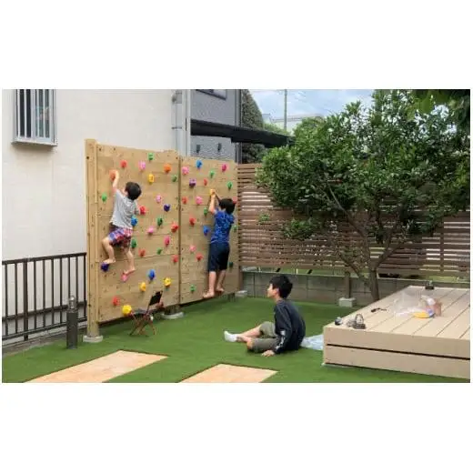 木製 ウッドウォール 無塗装 防腐加工済 国産材 環境配慮 外遊び 屋外 アスレチック 遊具 公園 ウッドウォームズ 奈良県 下北山村