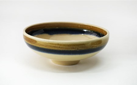 【波佐見焼】Folk Design 二色巻・矢羽根飴釉 丸平鉢 ボウル ペアセット 食器 皿 【玉有】 [IE17] 波佐見焼