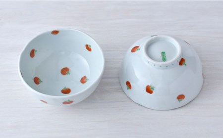 【陶器市特集】【波佐見焼】ミニトマト ミニ丼 どんぶり ペアセット 食器 皿 【藍水】 [GB31]  波佐見焼