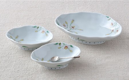 【波佐見焼】仙人草 深鉢・小鉢 3点セット 食器 皿 【藍水】 [GB33]  波佐見焼