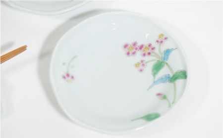 【波佐見焼】小花紋 小皿 ペアセット 食器 皿 【藍水】 [GB38]  波佐見焼