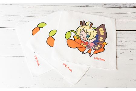 シモンちゃん ミニハンカチ 3枚セット ( 昇華転写プリント )【 キャラクターハンカチ ハンカチグッズ 茨城ハンカチ 下妻ハンカチ 】