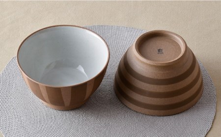 【波佐見焼】十草 ボーダー 白 丼 どんぶり ペアセット 食器 皿 【舘山堂】 [RC44]  波佐見焼