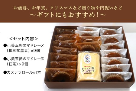 小美玉卵のマドレーヌ カステラロールセット マドレーヌ カステラロール お菓子 ギフト セット 小美玉卵 詰め合わせ 個包装 プチギフト 焼き菓子 内祝い 出産 お返し 結婚 ご挨拶 退職 茨城県産 スイーツ 自宅用 取り寄せ お取り寄せグルメ 焼菓子 6-B