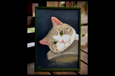 オーダーメイド ペットの似顔絵 チョークアート 絵画 壁掛け A3 トイレ 特大 インテリア オーダーメイドグッズ メモリアルグッズ 受注生産 プレゼント ギフト お祝い 誕生日 終活 思い出 犬 猫 鳥 イヌ ネコ インコ メダカ 金魚 キンギョ 亀 カメ 36-D