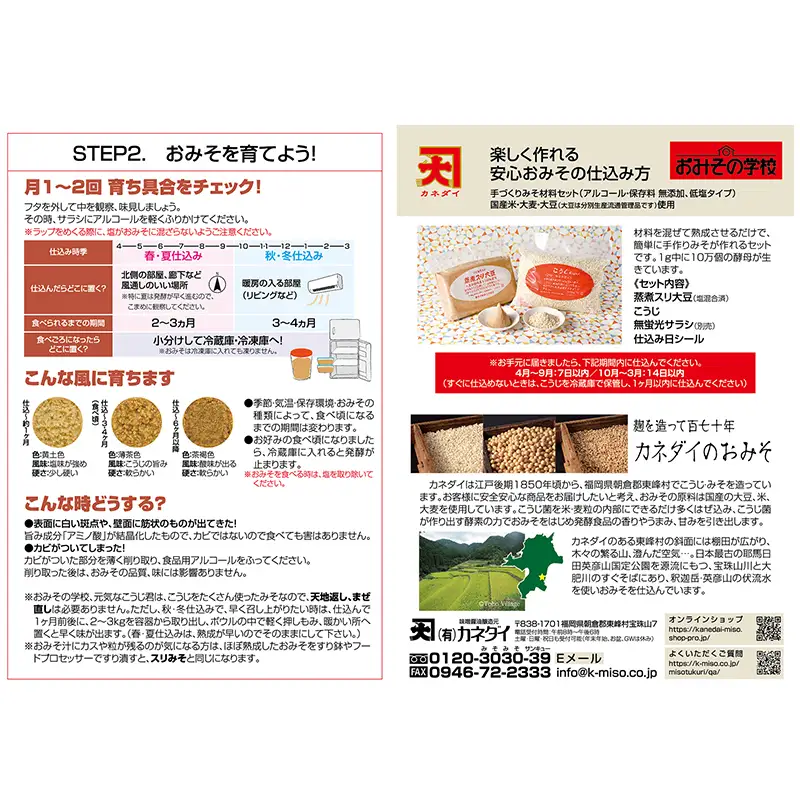 小石原焼 味噌甕でつくる「カネダイ」の簡単手作りみそセット【白甕(しろがめ)・合わせみそ】 FQ1