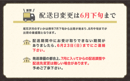 尾花沢産スイカ すいか スーパー6Lサイズ 約12kg以上×1玉  令和8年産 kb-sus6x1